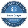 Agenturtipp-Siegel „Top Agentur 2025“ für Leon Grage